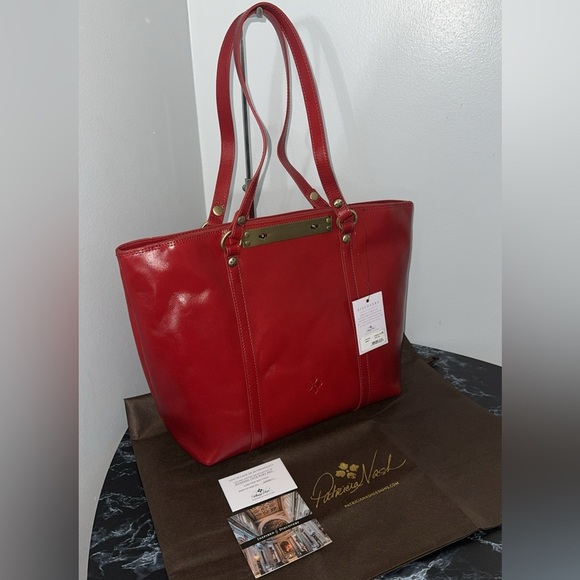 Patricia Nash Handbags - PATRICIA NASH Discovery Leather Bonzano Tote Ruby Red Large Bag AUTHENTIC NWT